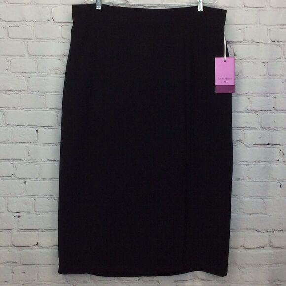 Sergio Hudson Pencil Skirt Women's Size 3x Black Business Formal Front Slit NWT - Picture 1 of 10